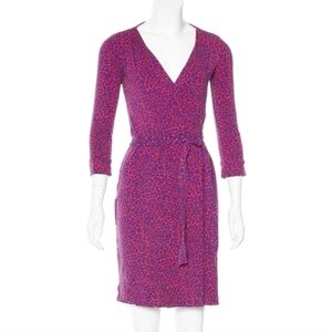 DVF Diane von Furstenberg Nwot Julian Two Leopard Print V-neck Wrap Dress Sz 0